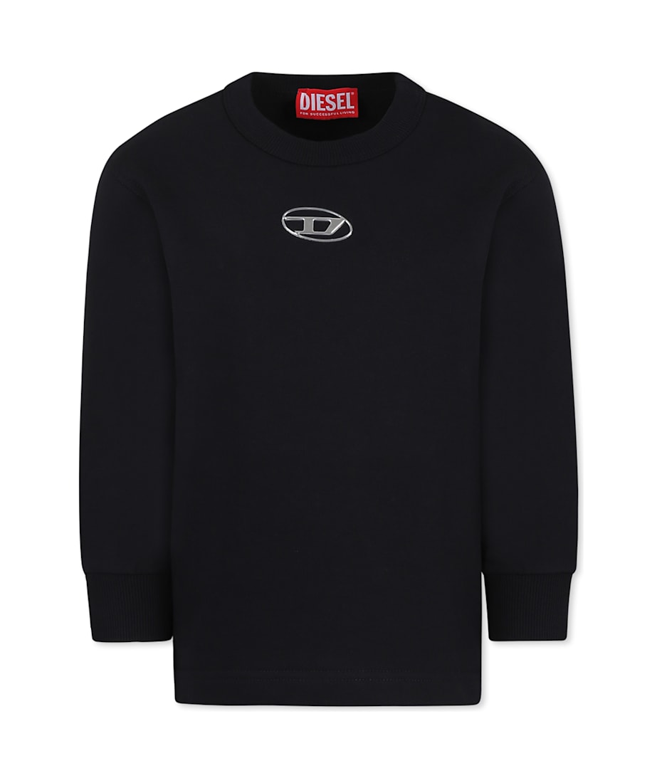 ★DIESEL★ S Lockst Sweatshirt Black A129020CLAD9XX A129020C Diesel Black Sweatshirt For Boy With Logo | italist, ALWAYS