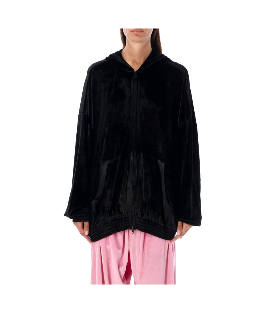 パーカー・フーディ BALENCIAGA FW23 VELVET SWEATSHIRT (751014_TOVO31000) Balenciaga Velvet Full Zip Hoodie | italist
