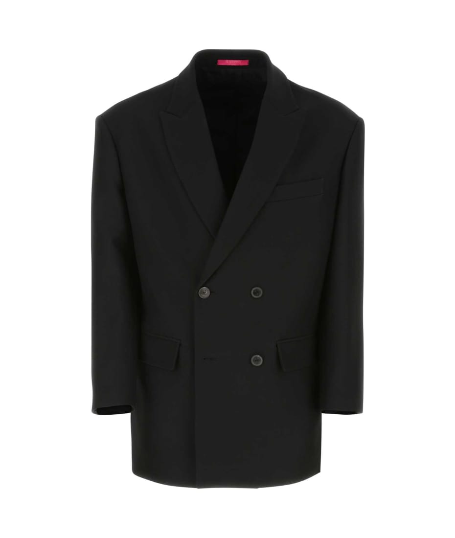 ジャケット Valentino Garavani Black Wool Blazer Valentino Garavani Black Wool Blend Blazer | italist, ALWAYS