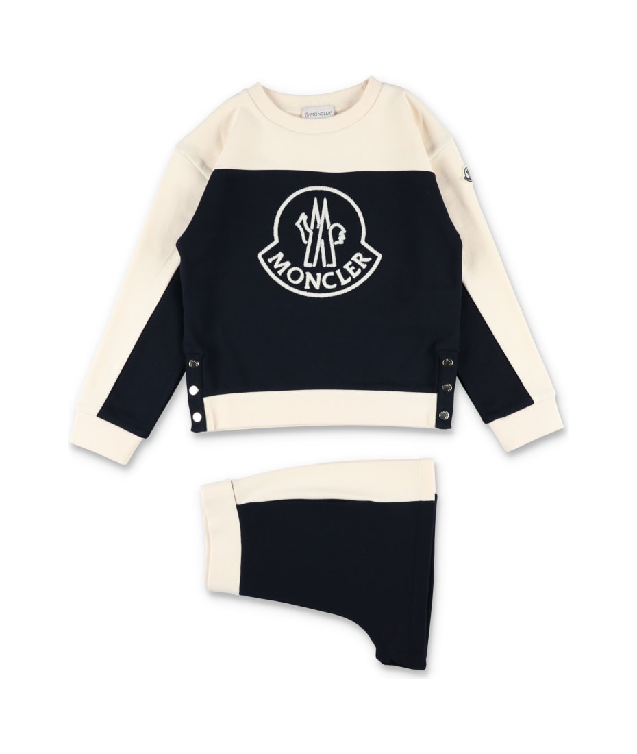 Moncler Set Fleece + Pants - BLACK/WHITE