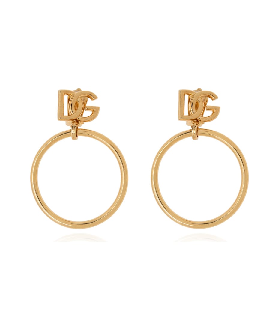 【DOLCE & GABBANA】Orecchini a clips con logo Clip-on earrings with DG logo in Gold for Women