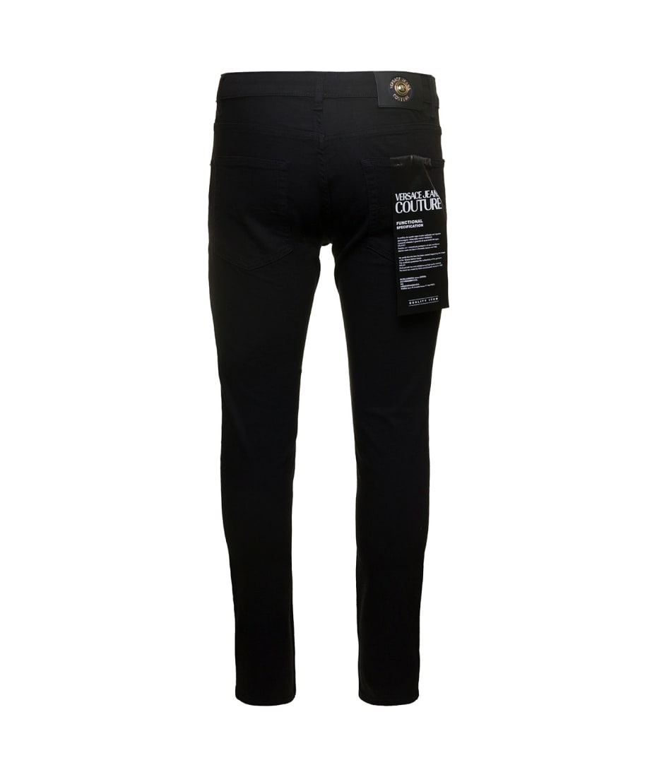 Versace Jeans Couture Skinny Jeans With Logo In Cotton Denim