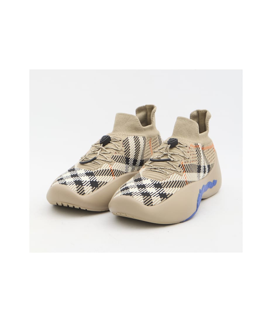 Burberry Check Knit Neptune Sneakers | italist