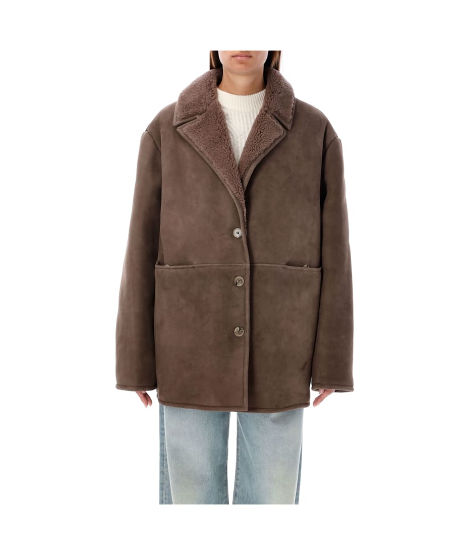 コート Loulou Studio FW24 CIREBO SHEARLING (CIREBO TAUPE) Loulou Studio Cirebo Shearling Coat | italist
