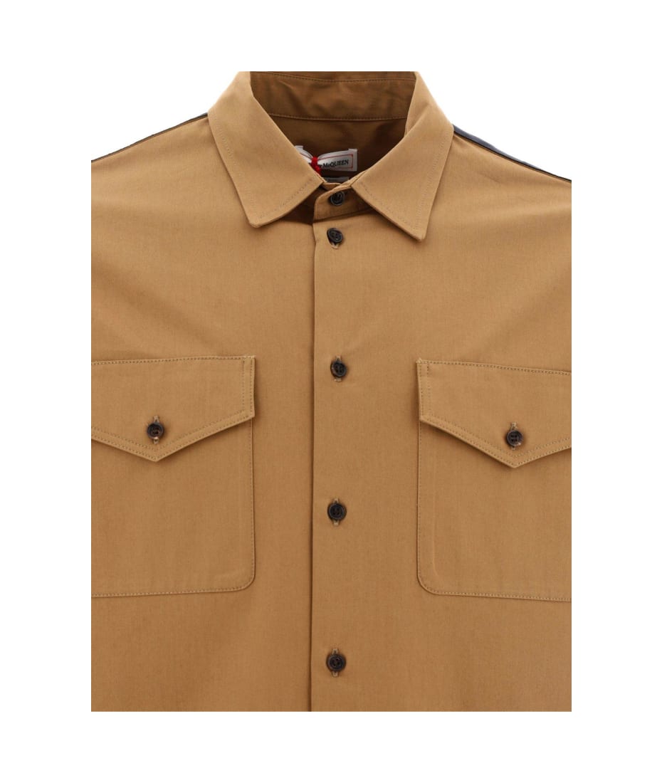 Alexander McQueen Logo Detailed Long Sleeved Shirt | italist 