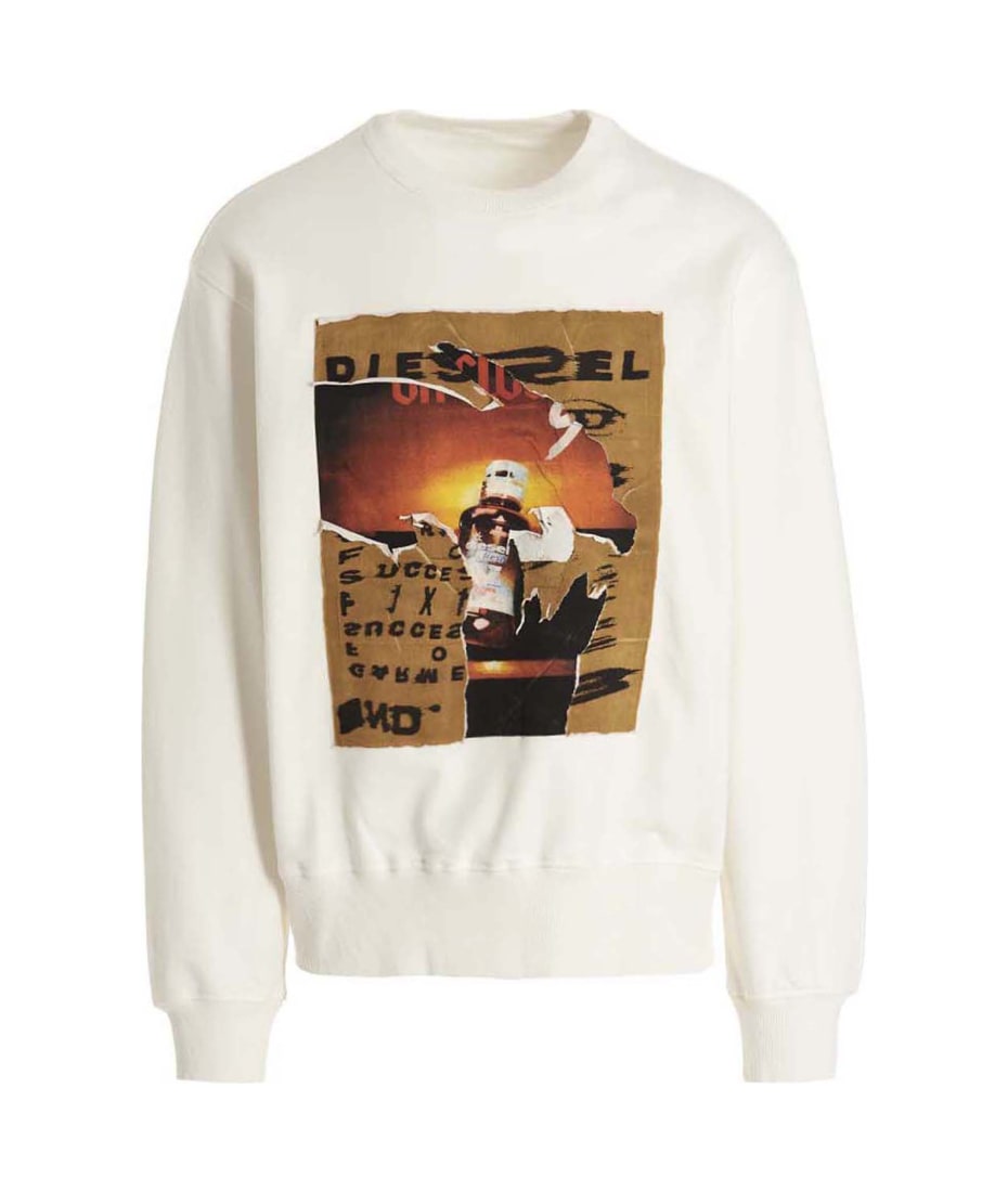 【関税込み】Diesel ブラック S-Macs-Poff スウェットシャツ Men's Hoodie with Planet logo print | Black | Diesel