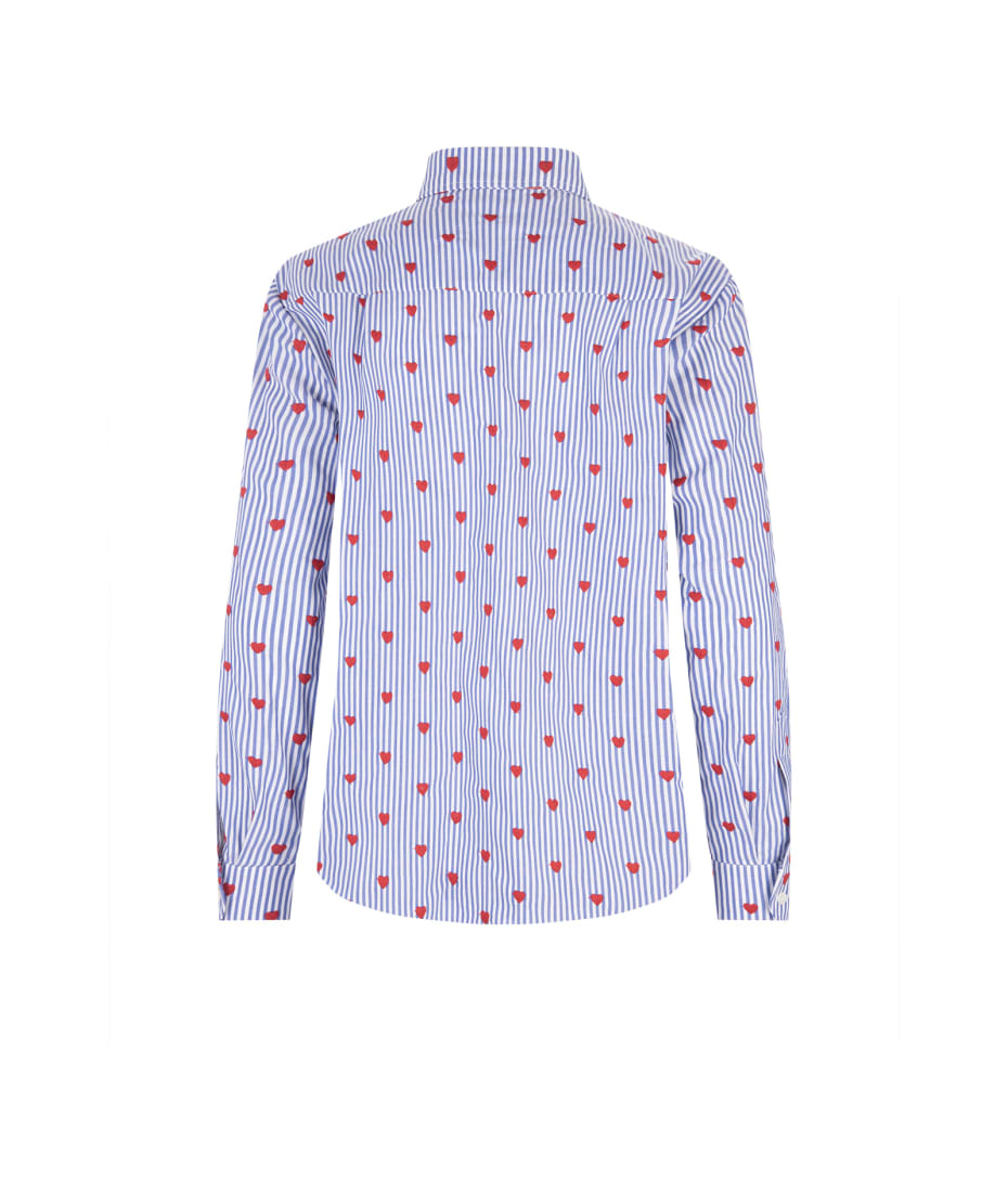 REDValentino Silk Top With Flowers And Stripes Print - Shirt for