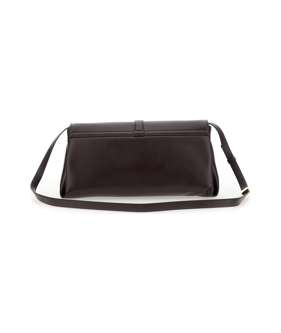 【送料&関税込】Ferragamo Bordeaux Crossbody Bag With Gancin Ferragamo Bordeaux Crossbody Bag With Gancini Buckle Detail