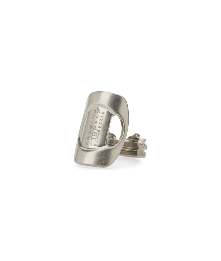 MM6 Maison Margiela/シルバー Letter Logo リング Maison Margiela MM6 Letter Logo Ring Palladio – LESS 17