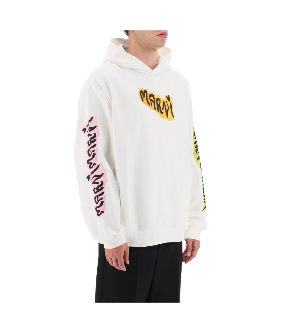 パーカー・フーディ MARNI FW23 SWEATSHIRT WITH LOGO (FUMU0067PD_USCV51GLW02) MARNI FAUX FUR SWEAT HOODIE SPHERICAL GREEN FW23 | 50%OFF