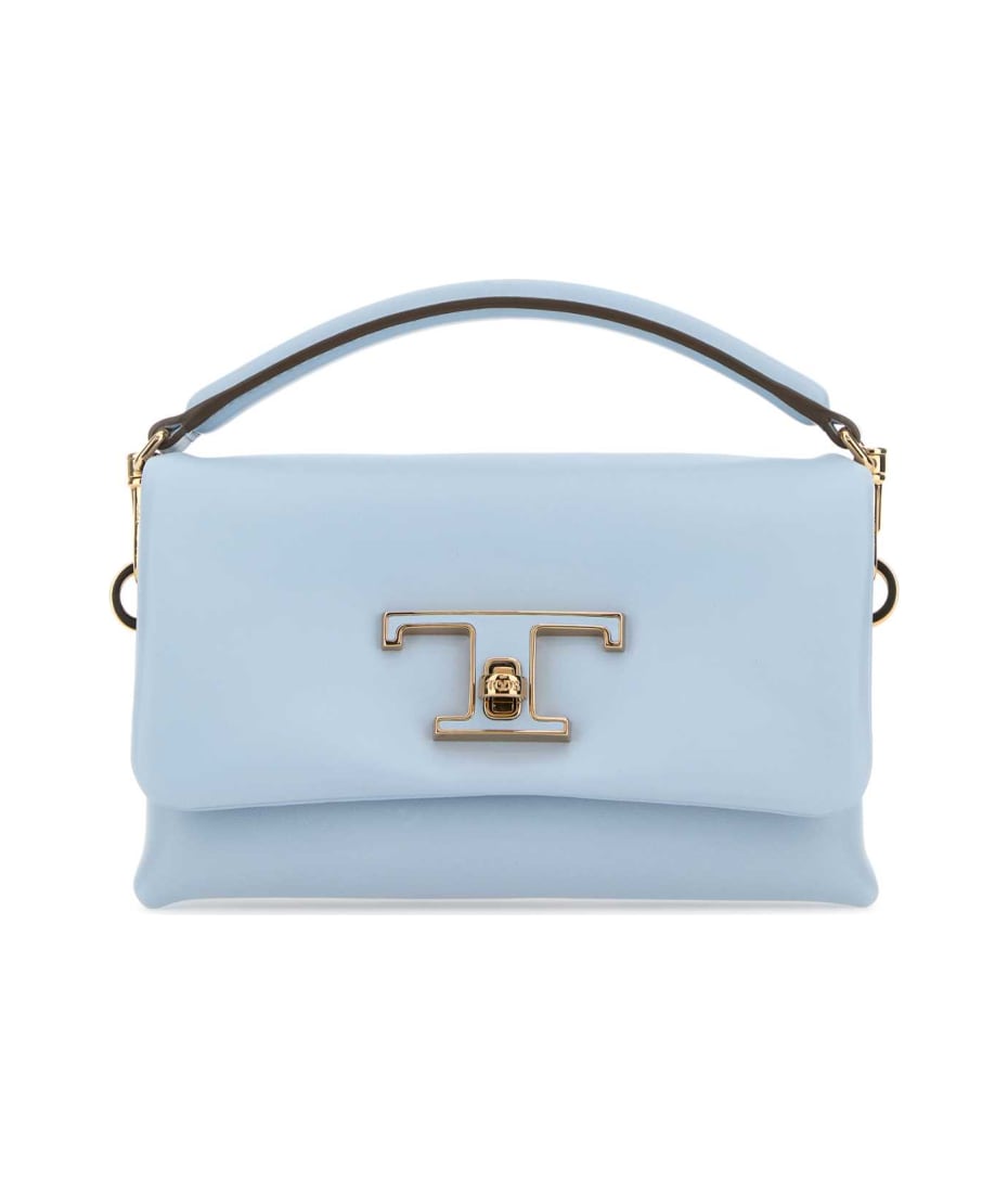 【送料&関税込】Tod's Powder Blue Leather Micro T Timeless H Tod's Powder Blue Leather Micro T Timeless Handbag | italist
