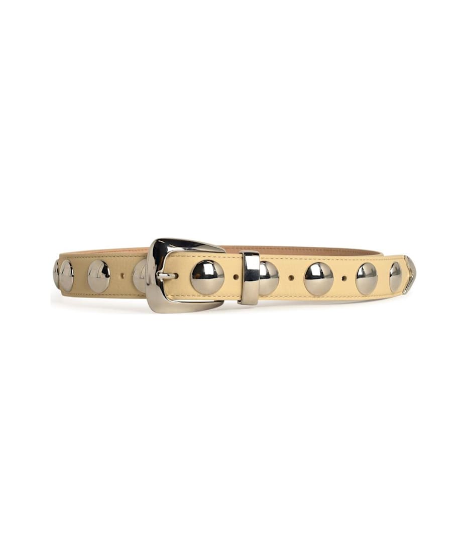 Khaite 'benny Studs' Ivory Leather Belt | italist