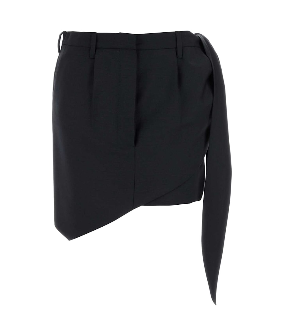 ミニスカート PRADA Midnight blue mohair blend mini skirt Prada Midnight Blue Mohair Blend Mini Skirt | italist