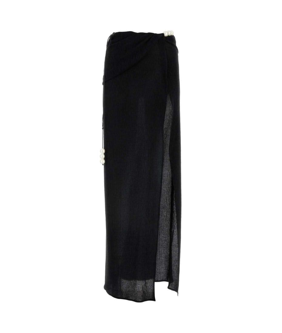 Magda Butrym Black Stretch Lyocell Blend Skirt - BLACK