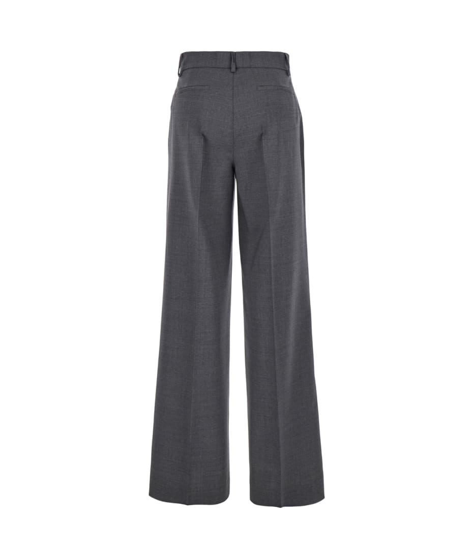 パンツ PAROSH Women Straight Pants LILLE24 D232305023 Grey Parosh Grey High-waisted Tailored Pants With Concealed