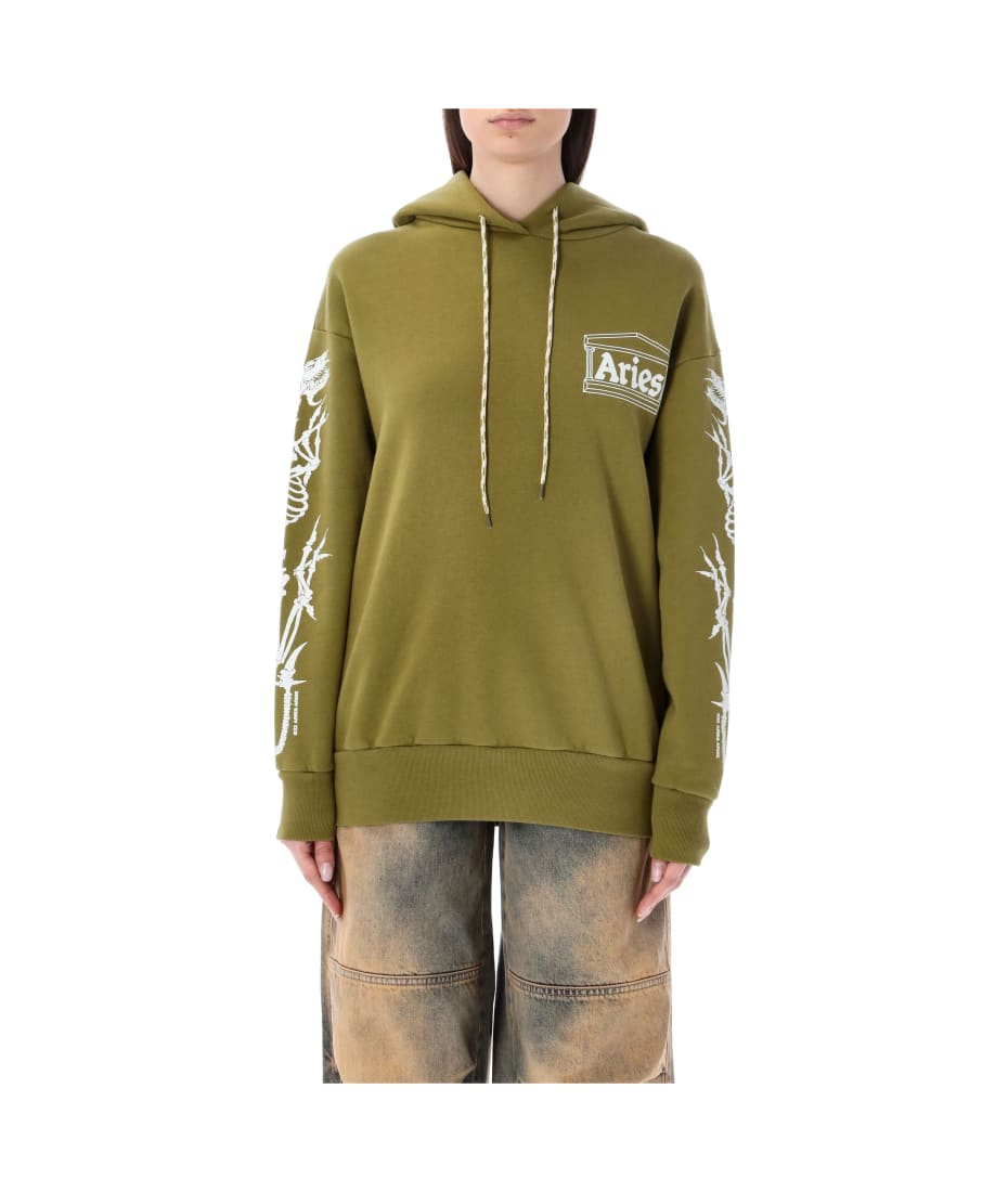 ★ARIES★ Dragon Skeleton Hood Olive STAR20013OLV STAR20013O Aries Dragon Skeletor Hoodie | italist