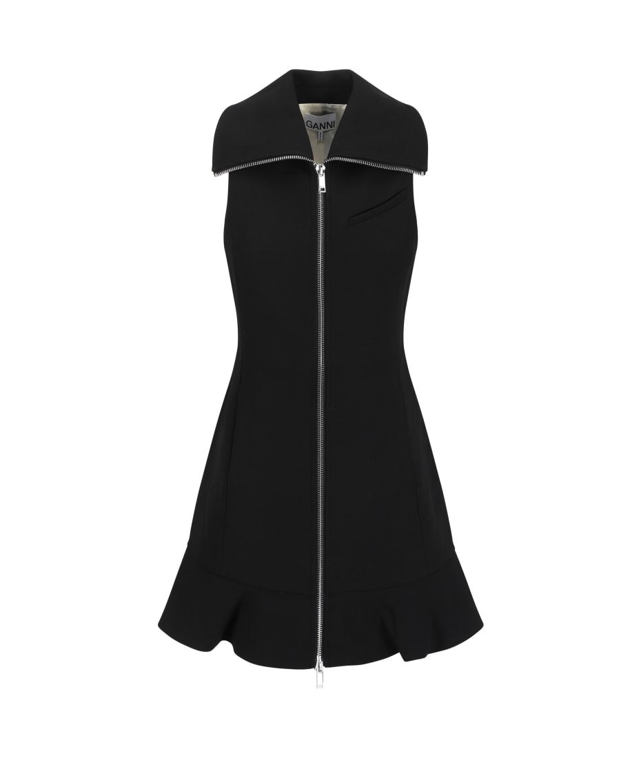 Ganni Bonded Crepe Mini Dress | italist