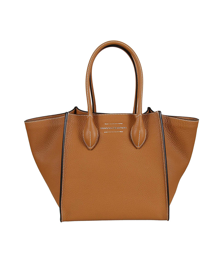 トートバッグ Ermanno Scervino Maggie Medium Shopping Bag In Camel Leather Ermanno Scervino Maggie Medium Shopping Bag In Camel Leather