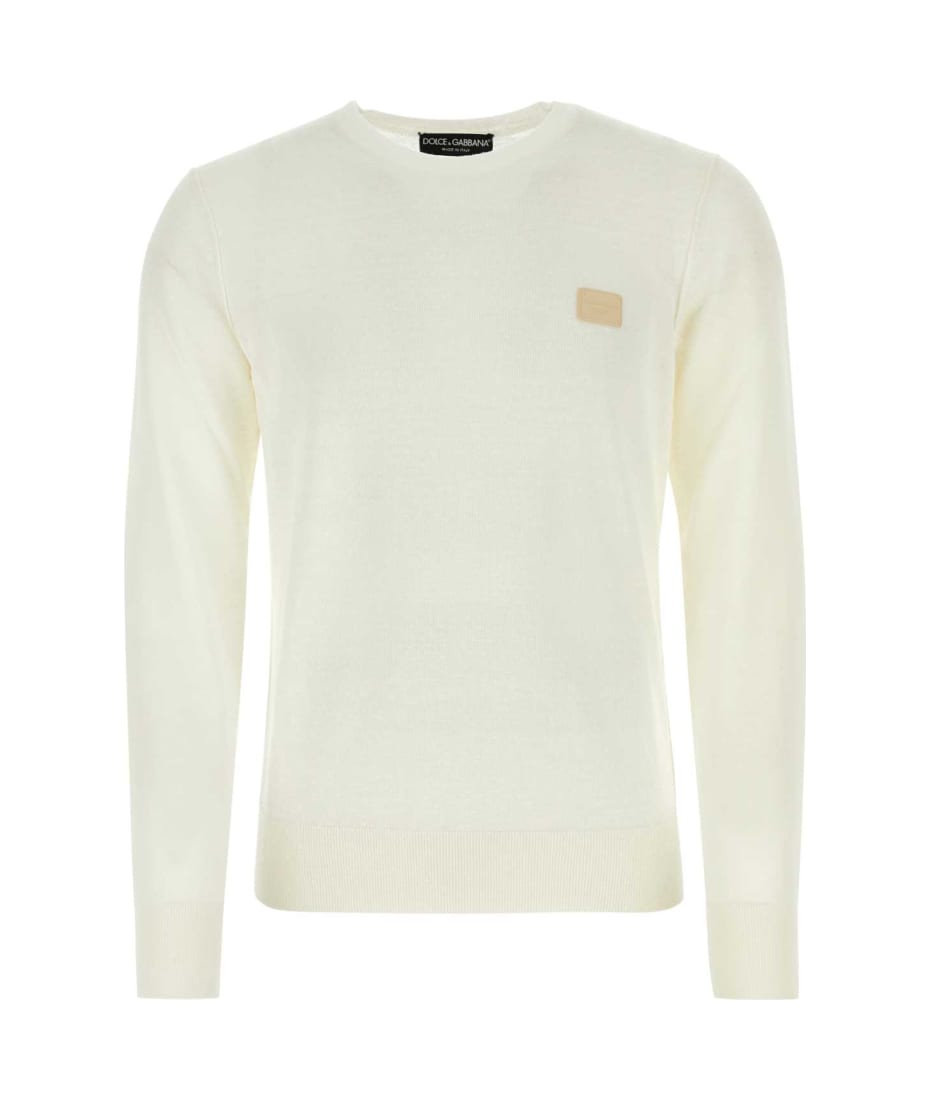 【送料&関税込】Dolce & Gabbana Ivory Linen Blend Sweate Dolce & Gabbana Ivory Linen Blend Sweater | italist, ALWAYS