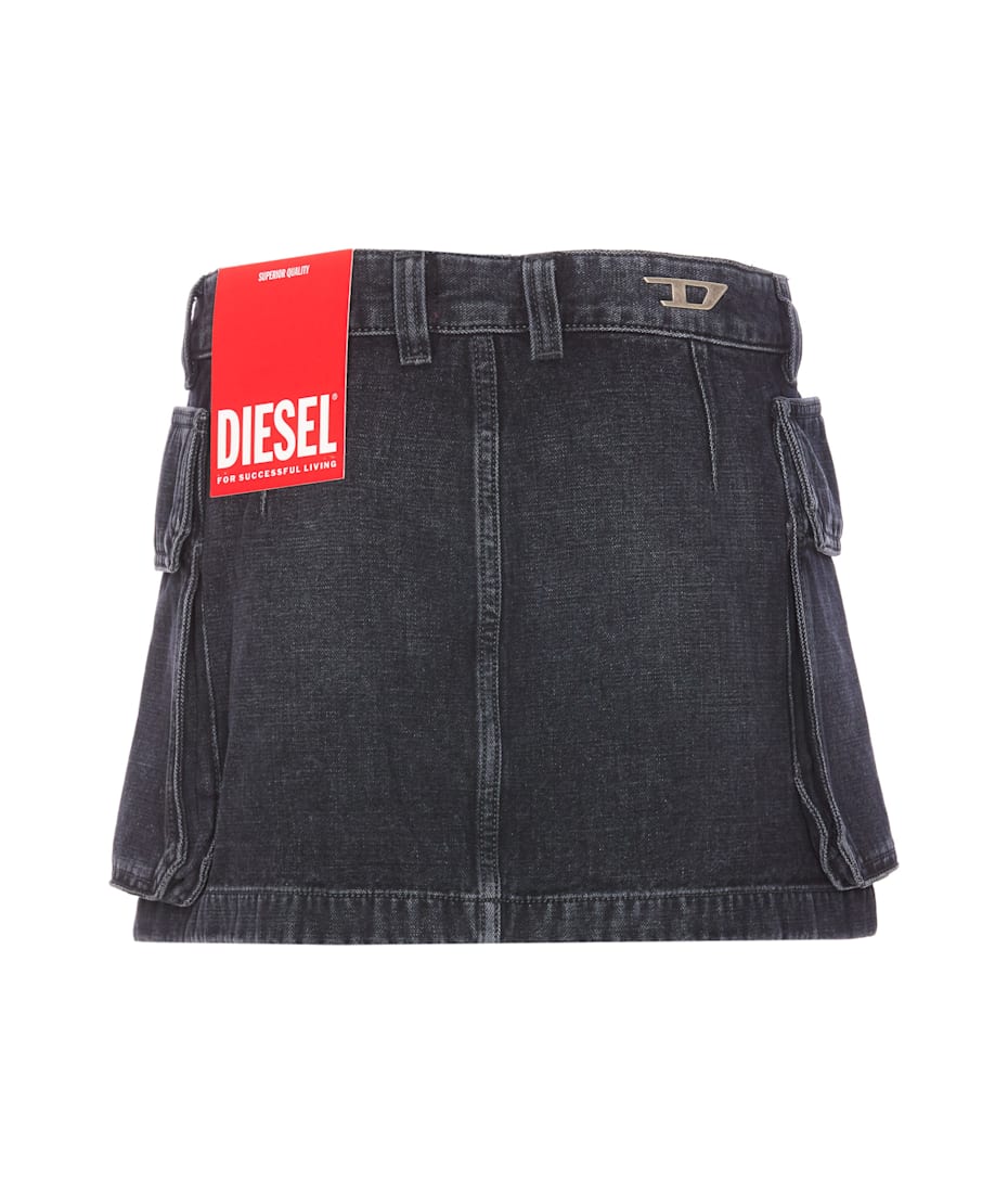(関税、送料込) DIESEL 'De-Ton' skirt Black A15784007Z902 Women's Mini skirt in batavia-weave denim | Black | Diesel