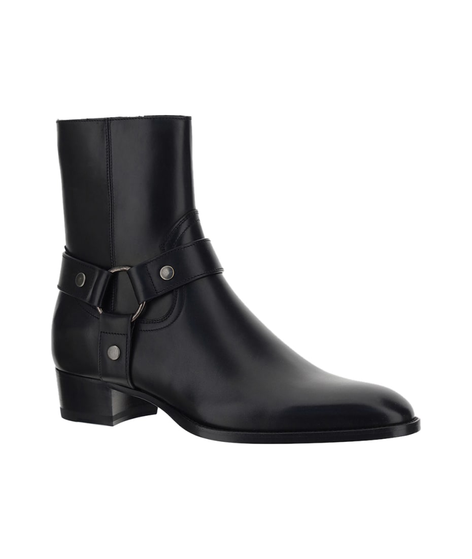 Saint Laurent Wyatt 40 Harness Boots | italist