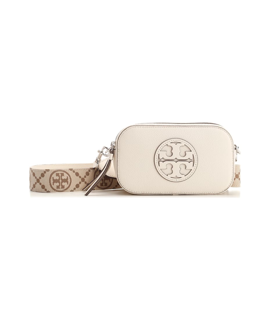 Tory Burch Miller Small Leather Shoulder Bag In New Ivory