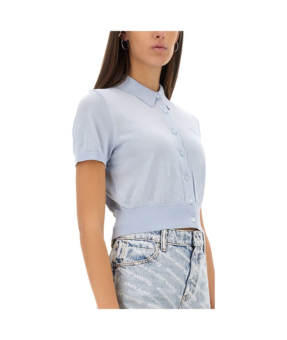 Tシャツ・カットソー T by Alexander Wang CROPPED POLO CARDIGAN (4KC1253077 629) Tシャツ・カットソー T by Alexander Wang CROPPED POLO