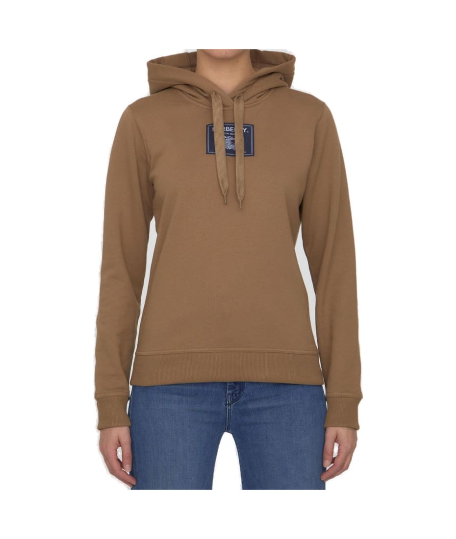 Burberry Logo Patch Drawstring Hoodie | italist