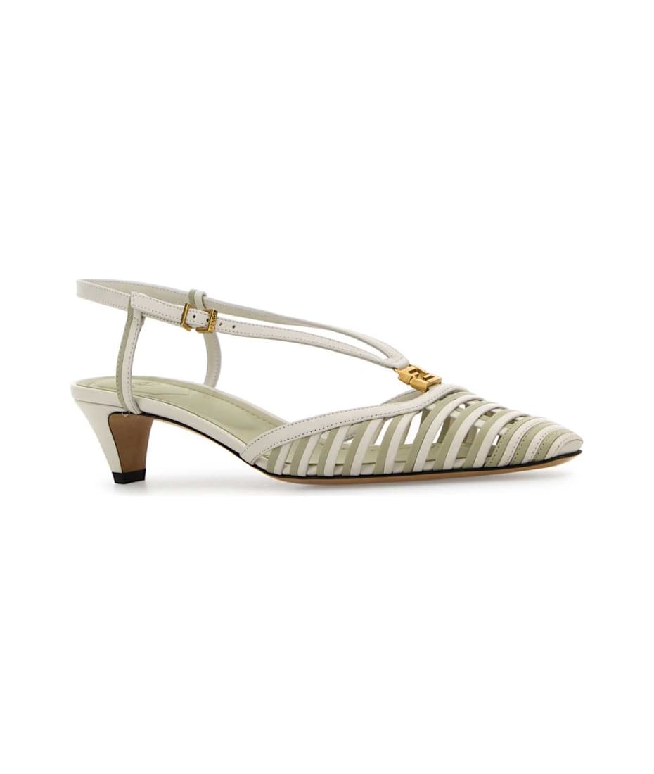 【送料&関税込】Fendi Two-tone Leather Ffold Pumps Fendi Two-tone Leather Ffold Pumps | italist