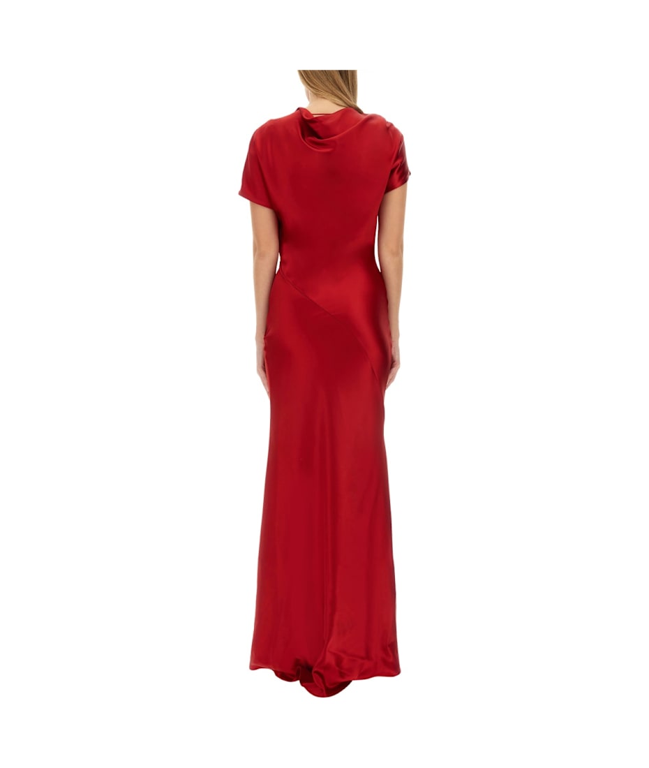 ワンピース Kiton FW24 DRESS WITH PRINT (D58316 K0563E01) Kiton - Orange Silk Zebra Striped Tie Front Maxi Dress