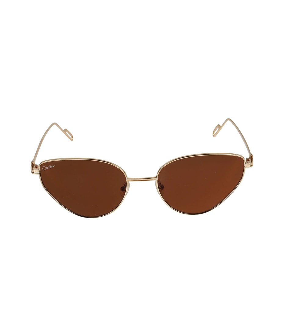 Cat Eye Sunglasses in Gold - Cartier Eyewear Collection