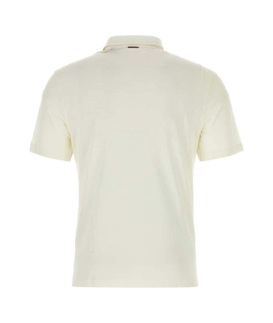 Zegna Ivory Piquet Polo Shirt | italist