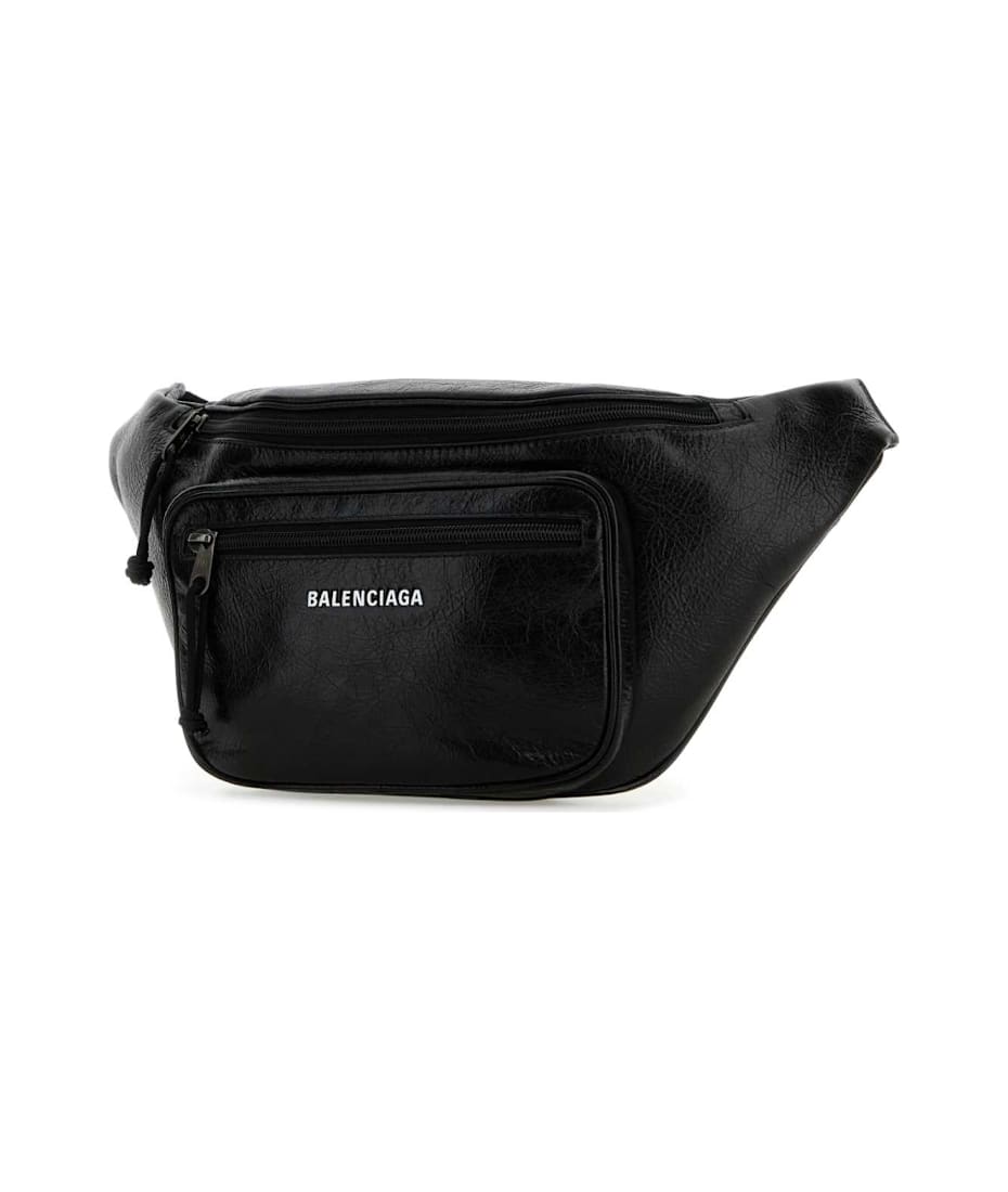 【関税・送料無料】Balenciaga Black Leather Explorer Belt Bag 24053779_54202786_600.jpg