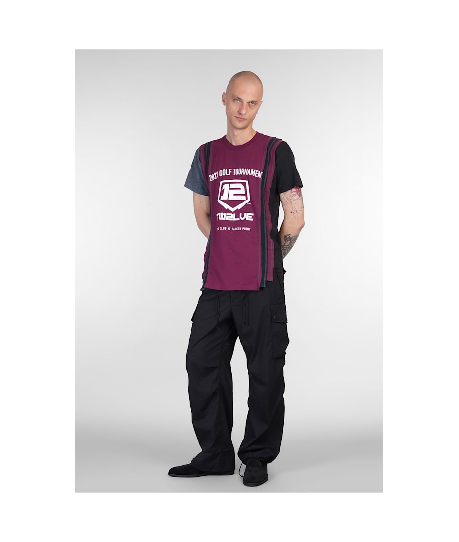 【Needles】 SS25 Men's Henley Neck T-Shirt BORDEAUX Needles T-shirt In Bordeaux Cotton | italist