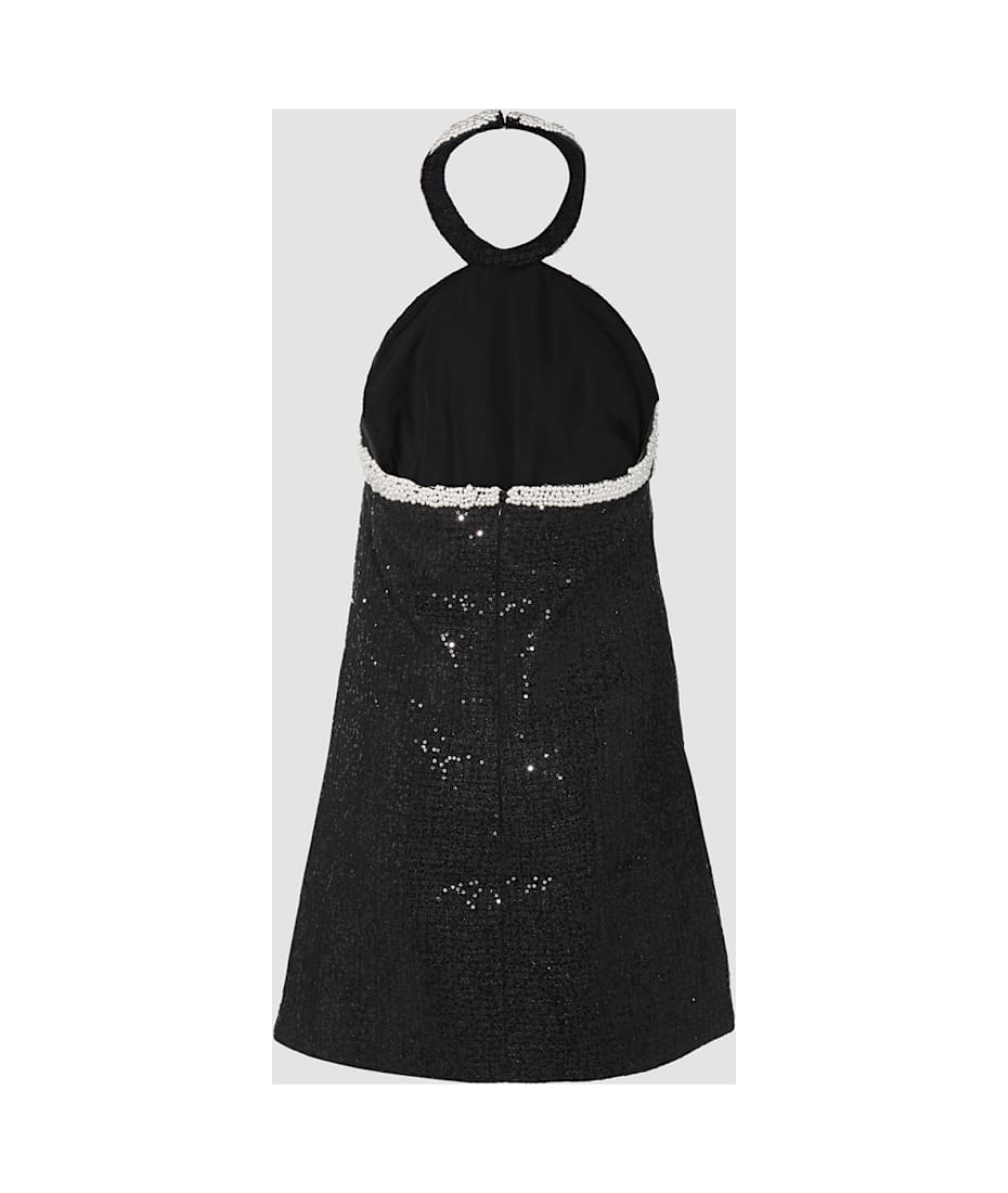 SALE【self-portrait】ブラックリブニット フルートミディドレス Navy Metallic Boucle Midi Dress – self-portrait-US