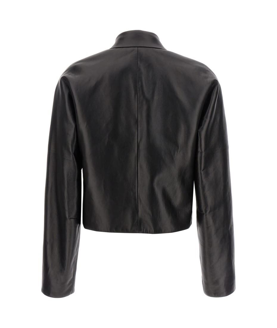 【関税込み】FERRAGAMO Leather blouson Grainy leather blouson - Men | Ferragamo