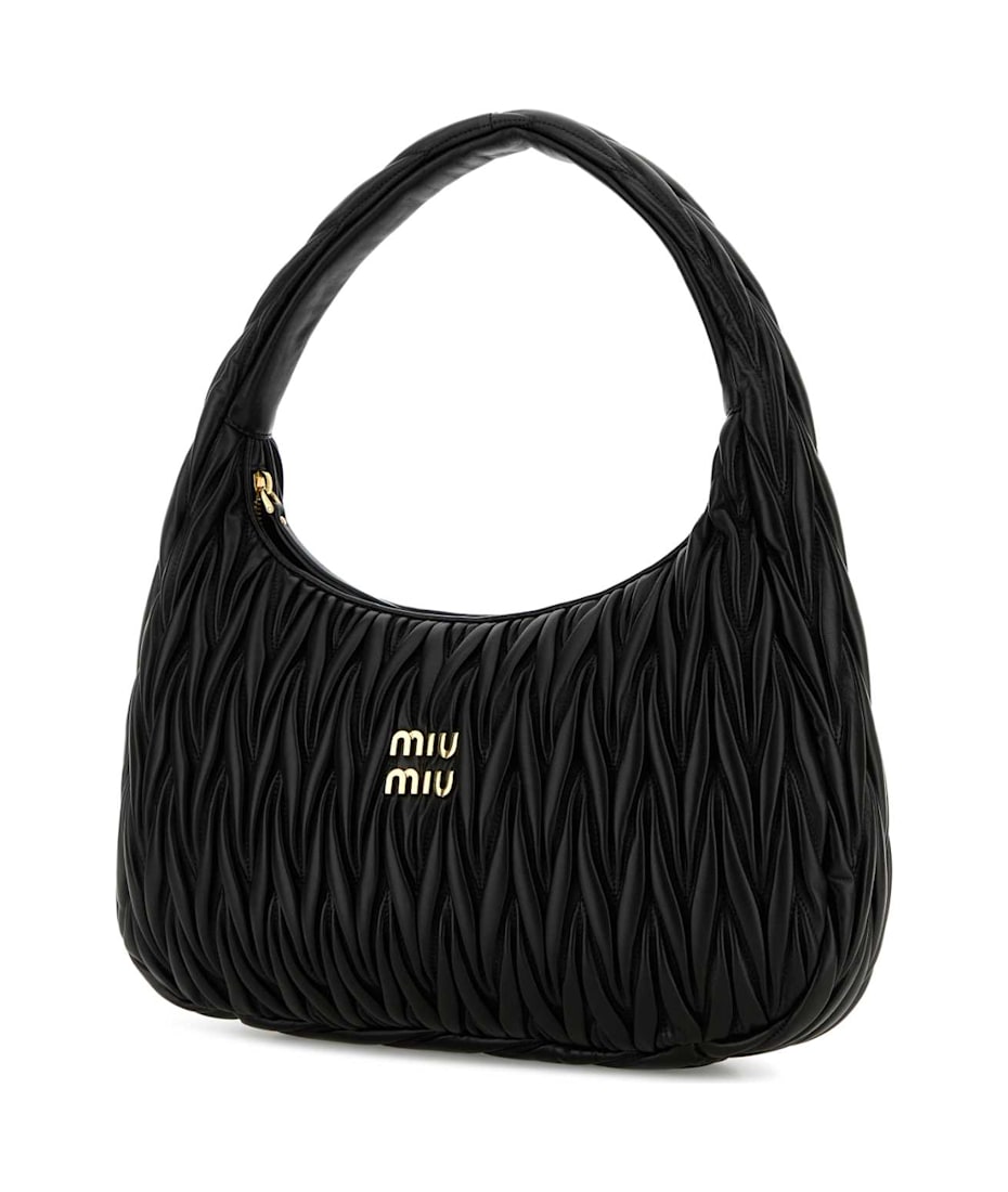 Miu Miu Black Nappa Leather Wander Shoulder Bag | italist, ALWAYS