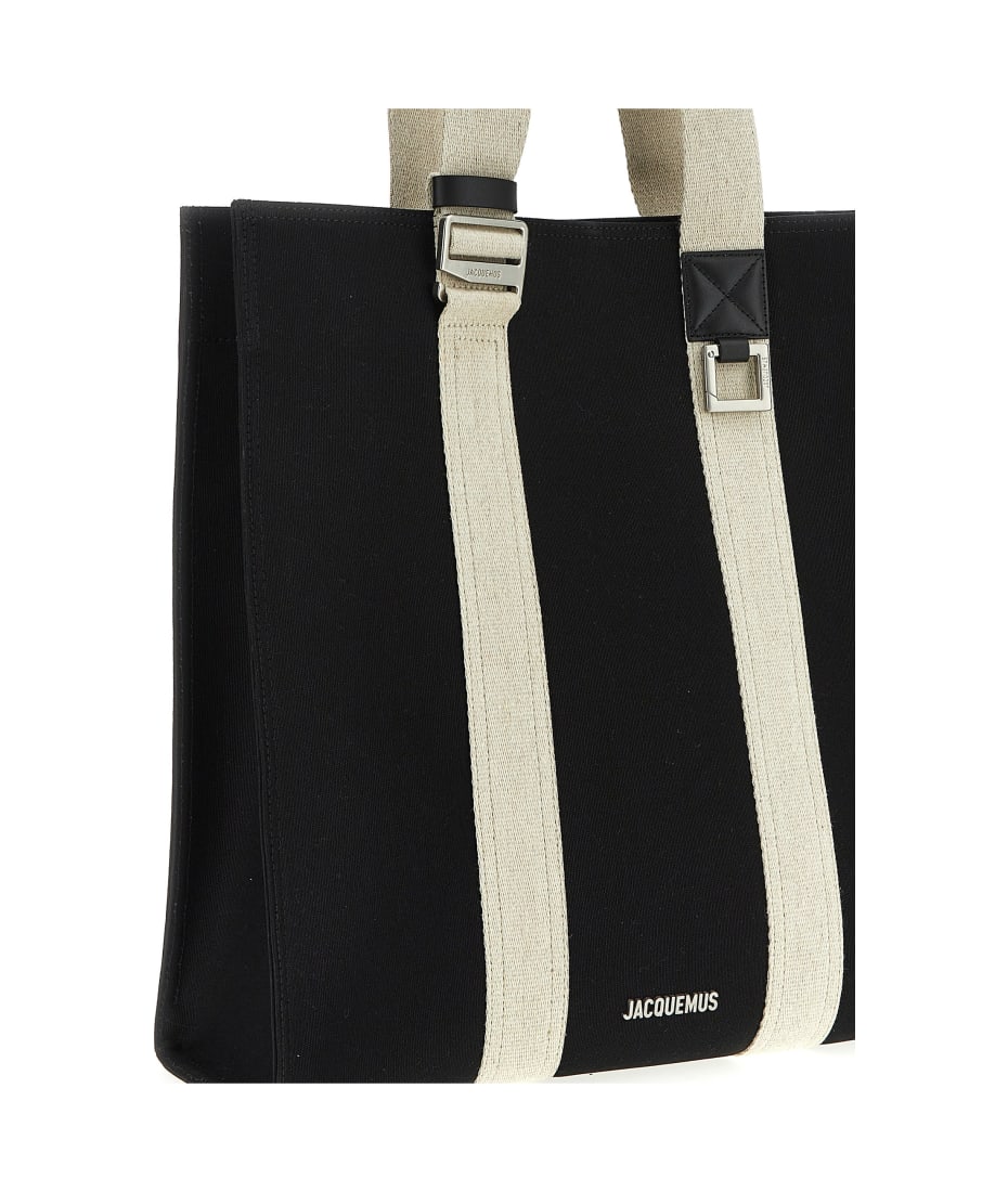 Jacquemus 'le Cabas Cuerda' Shopping Bag - White/Black