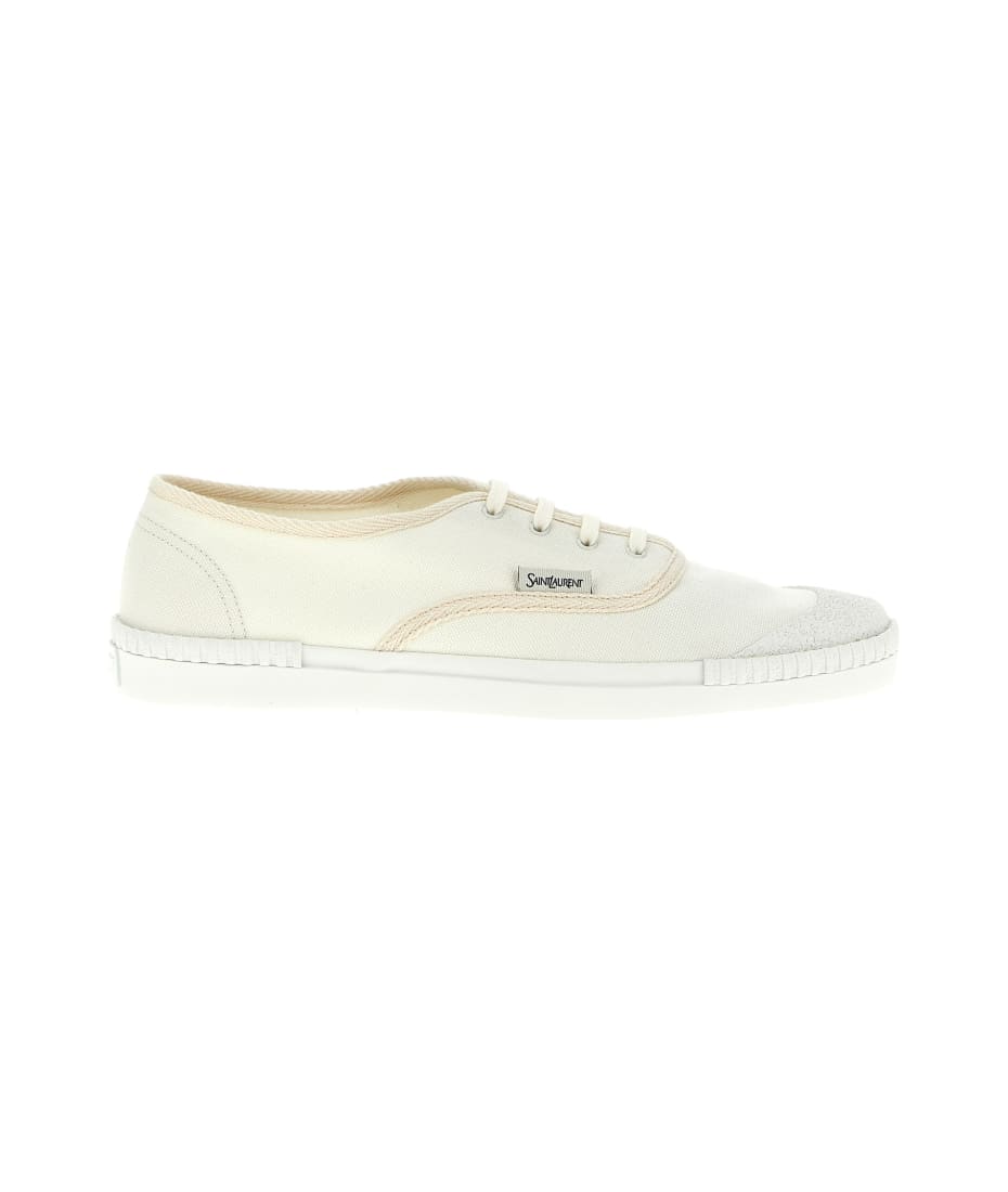【関税&送料込】Saint Laurent Ivory Canvas Wes Sneakers Saint Laurent Ivory Canvas Wes Sneakers | italist