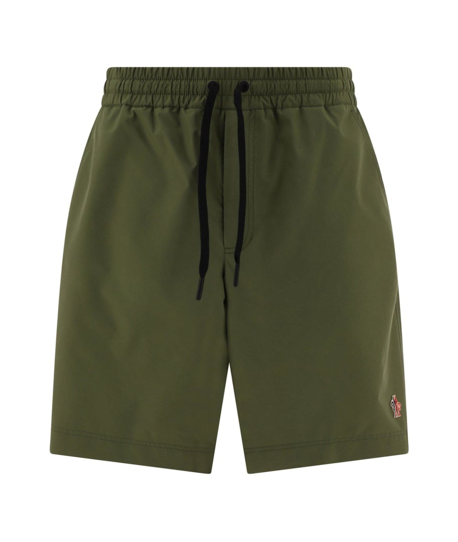 Moncler Grenoble Drawstring Bermuda Shorts - Olive green