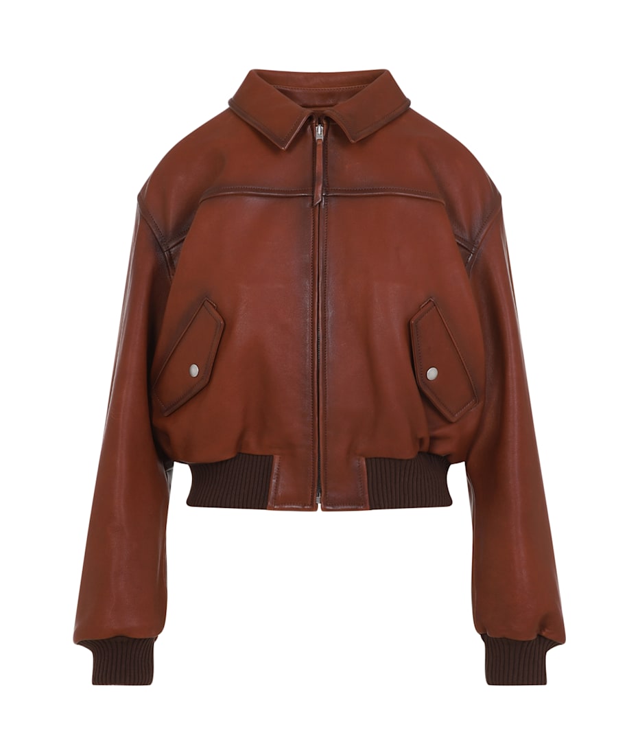Acne Studios Brown Leather Jacket | italist