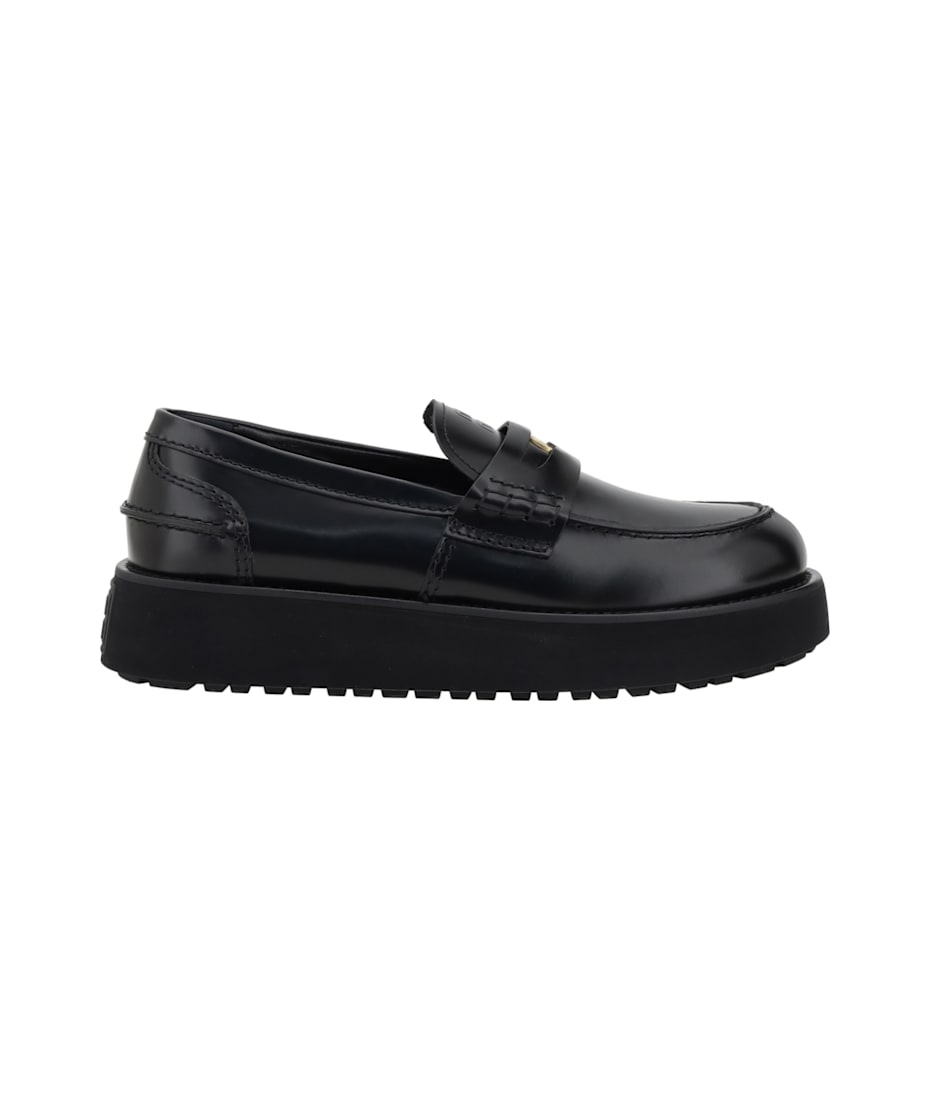 【送料&関税込】Miu Miu Leather Loafers Miu Miu Leather Penny Loafers | Black | FARFETCH