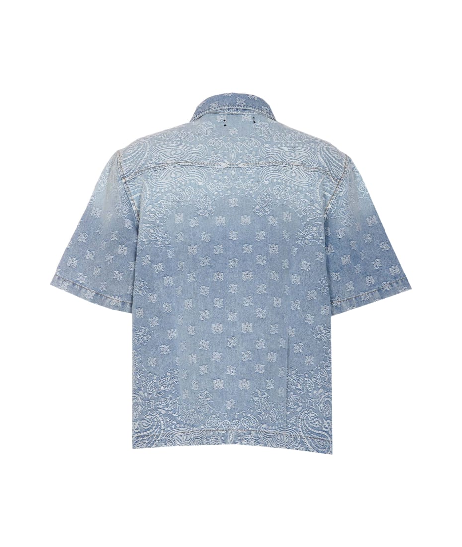AMIRI Bandana Jacquard Short Sleeves Denim Shirt | italist, ALWAYS