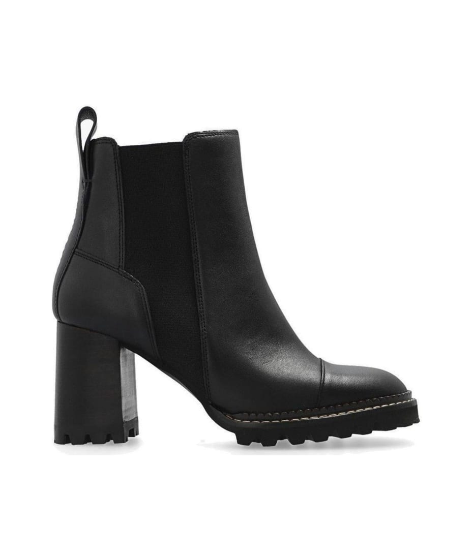 VIP【送料関税込】See by CHLOE Mallory Heeled Ankle Boots See by Chloé Mallory Heeled Ankle Boots | italist
