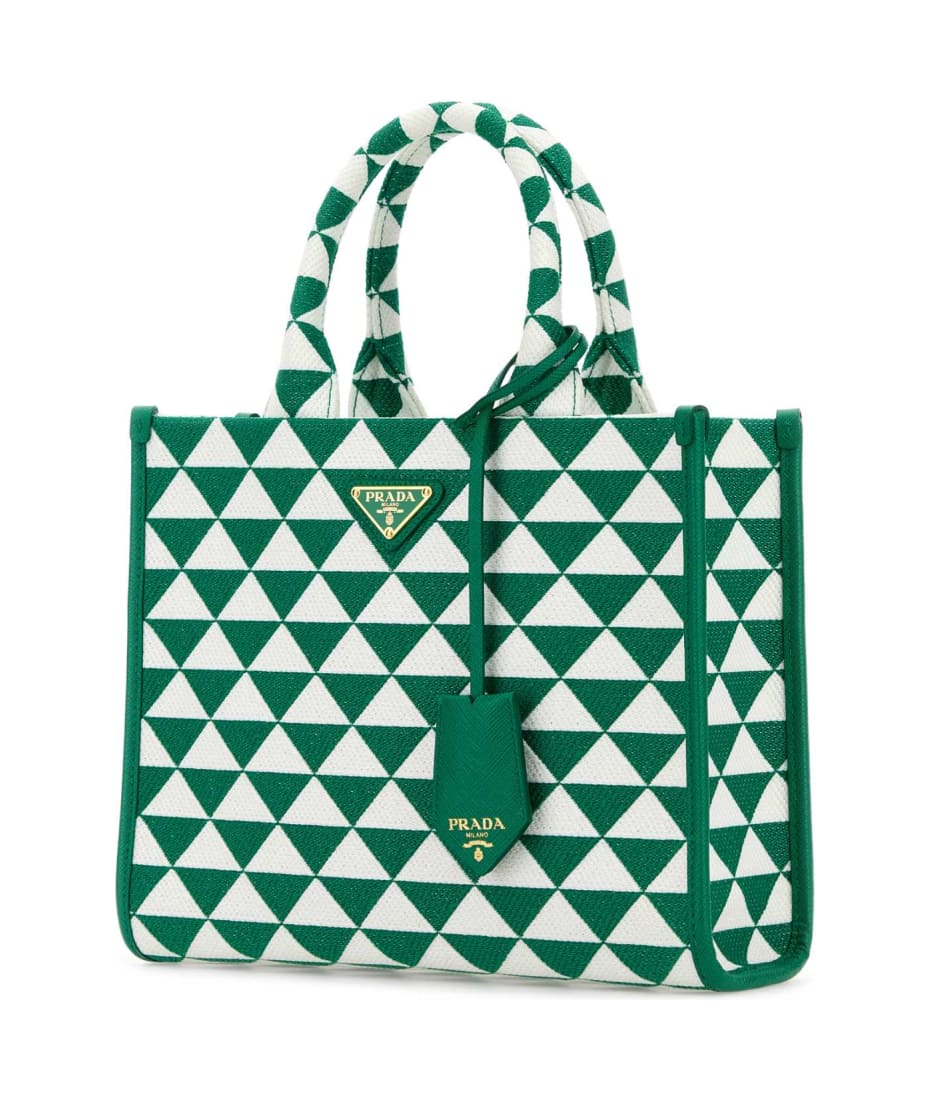 トートバッグ Prada Embroidered Fabric Small Symbole Shopping Bag Prada Embroidered Fabric Small Symbole Shopping Bag