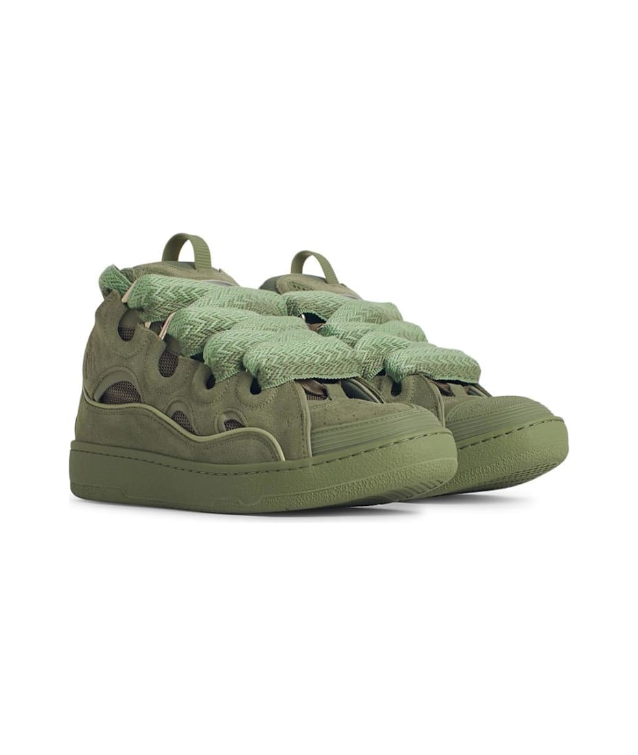 スニーカー LANVIN Women Sneakers FUSKDK12 MONOP25414 Green Leather Curb Sneakers | Lanvin