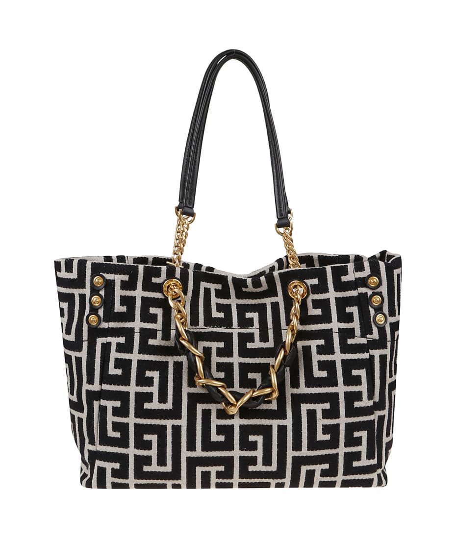 Blaze leather bag with jacquard monogram - Women