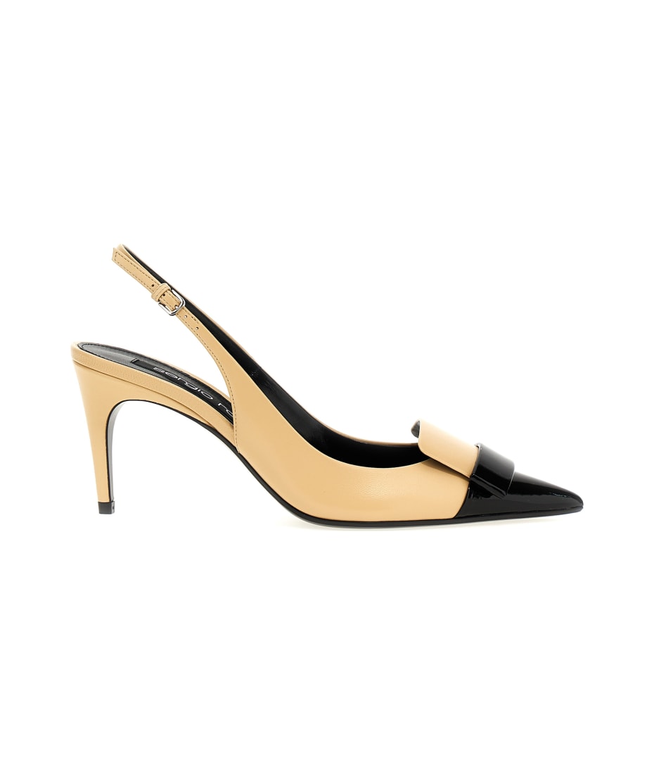 【関税&送料込】Sergio Rossi Sr1 Slingbacks In Bicolor Paten Sergio Rossi 'sr1' Slingbacks | italist