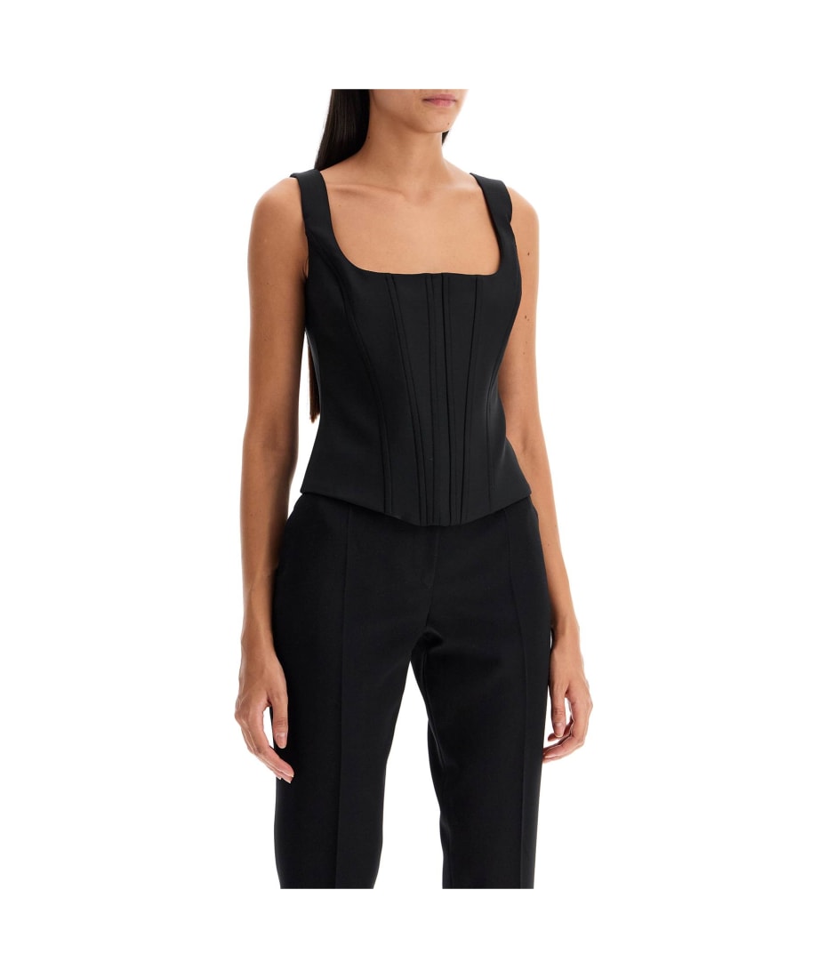 Giuseppe di Morabito Stretch Wool Corset Top With Nine Words