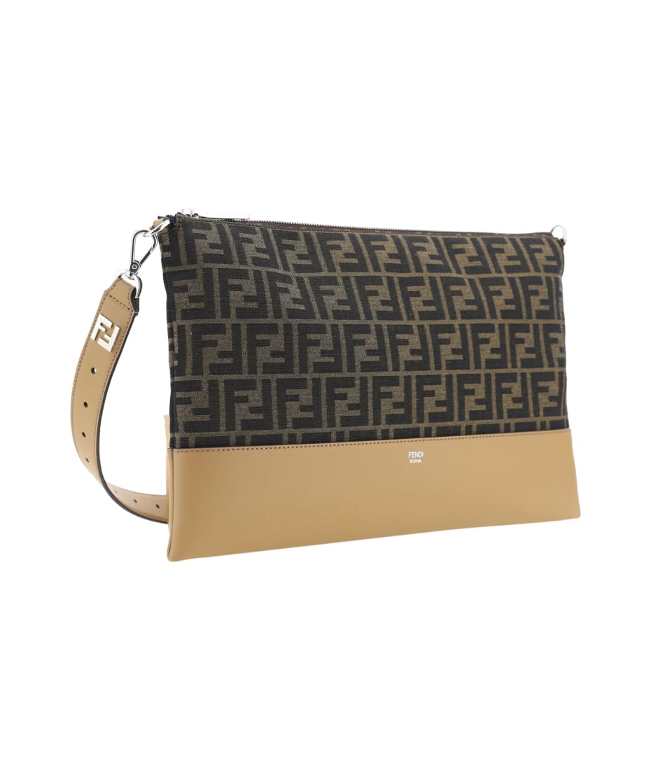 【FENDI】CLUTCH Fendi Clutch Bag Monster Selleria Leather Black Second Bag